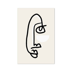 ملصق رسم وجه امرأة بخط واحد